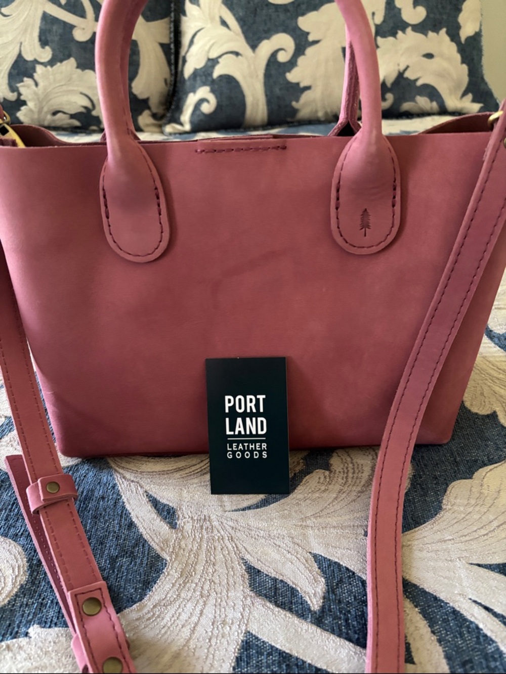 Portland Leather Rose Pink Shoulder Tote